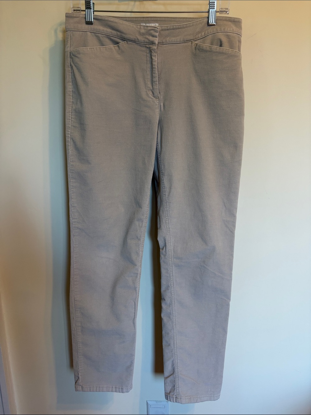 J Jill Corduroy Pants Size 6 Light Gray Stretch Slim Straight Leg